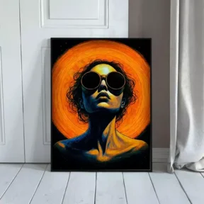 Steampunk Gothic Cosmic Female Portrait Poster , Poster Print Only