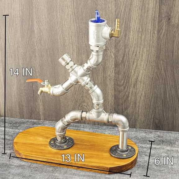 Steampunk Handcrafted Liquor Dispenser - Pipe Alcohol Whisky Wine dispenser, Industrial Whiskey Holder, Rustic Style, Man Cave, Decanter Whiskey Gift, Bar Restaurant Cafe - Gifts for Men