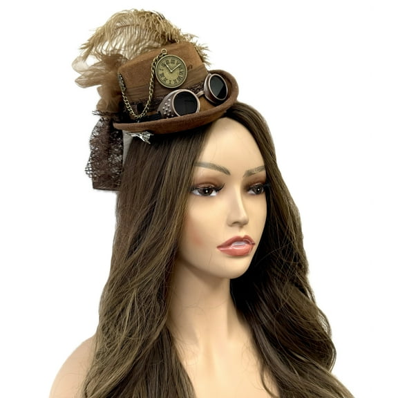 Steampunk Head Clip Accessories Mini Top Hat for Women Cosplay Headwear