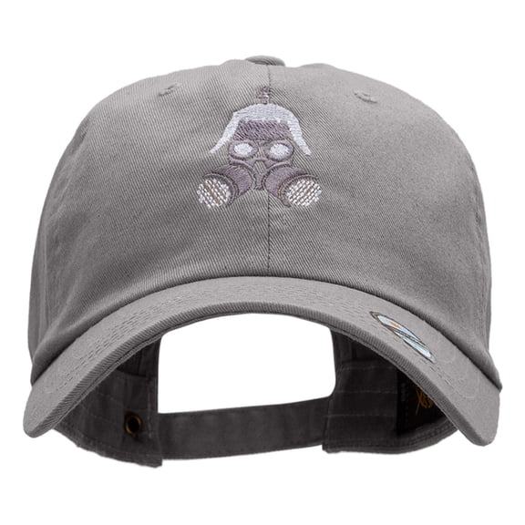 Steampunk Helmet Embroidered Unstructured Cotton Twill Cap - Grey OSFM