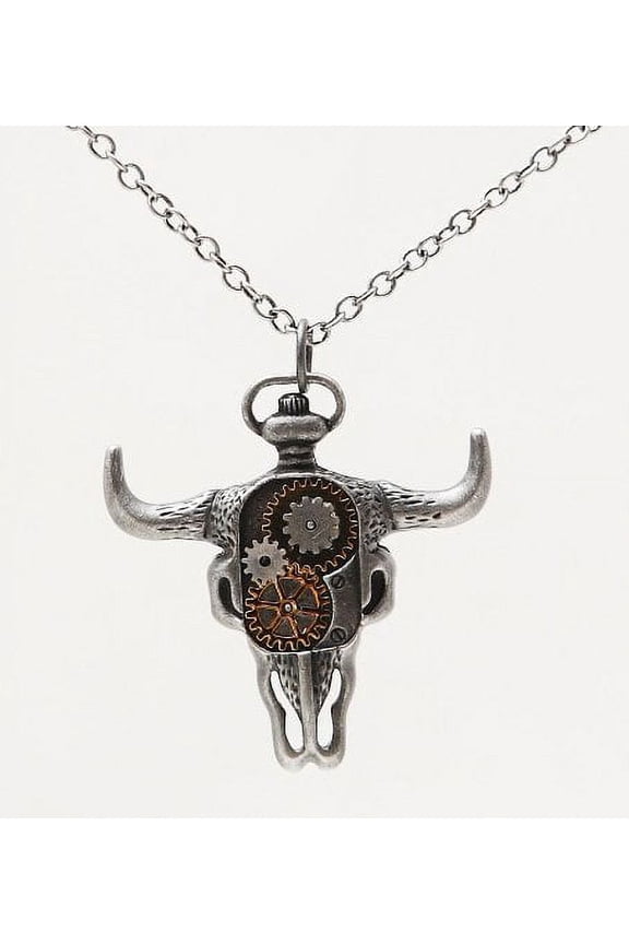 Steampunk Horned Bison Clockwork Necklace Gearwork Alloy Jewelry