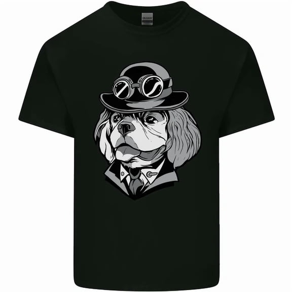 Steampunk King Charles Spaniel Cavalier Mens Womens T-Shirt