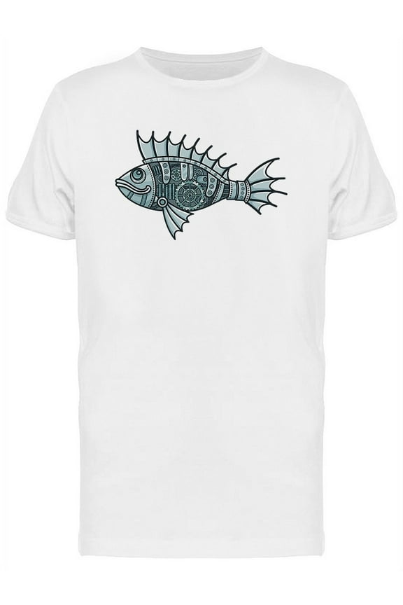 Steampunk Mechanical Fish T-Shirt Men -Image by Shutterstock, Male x-Large