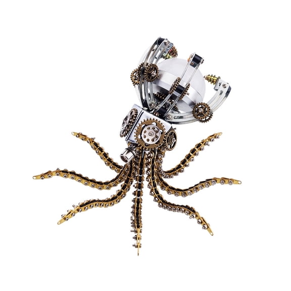 Steampunk Mechanical Octopus Desk Lamp 1060PCS Metal Model Kit DIY Assembly Project Adjustable Tentacle Light Home Decor