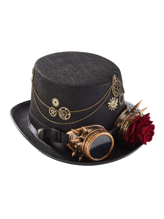 Steampunk Men Hat With Goggles Vintage Hat Gay Top Hat Gothic Steampunk Top Hat Halloween Masquerade