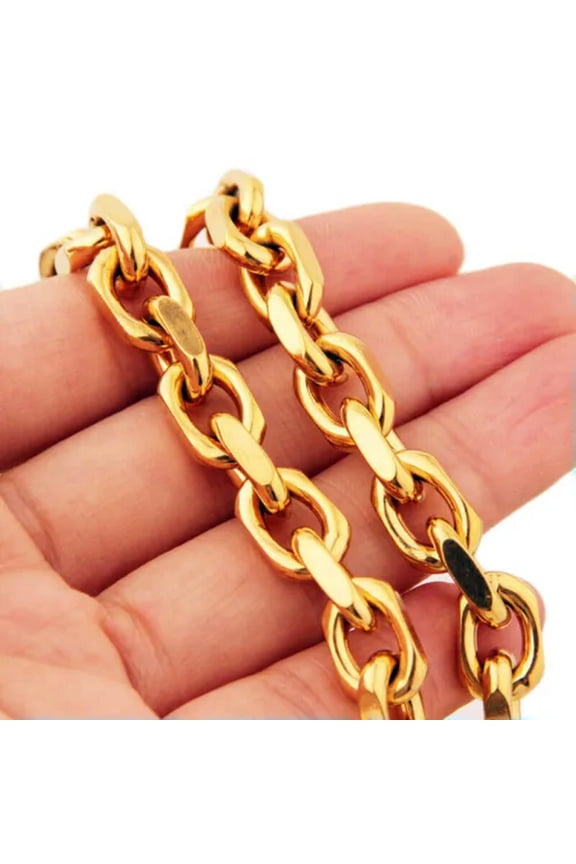 Steampunk Men's Necklace Cuban Link Chain Jewelry Accessory Stainless Steel Gift