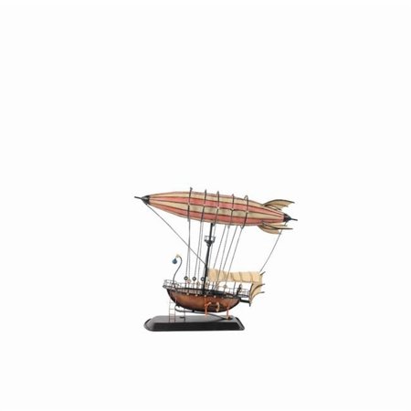 Steampunk Metal Airship Model with Crows Nest, Multi Color, Matte