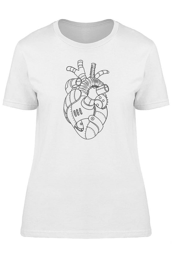 Steampunk Metal Robot Heart Tee Women's -Image by Shutterstock
