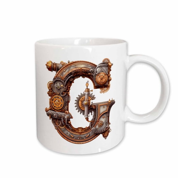 3drose, Steampunk Monogram Initial G, 15oz Mug