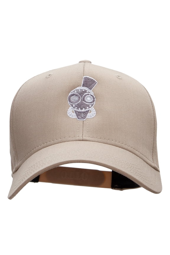 Steampunk Monsieur Embroidered Cotton Twill Cap - Khaki OSFM