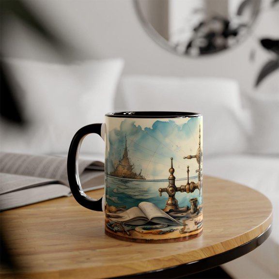 Steampunk Nautical Compass Mug | 11oz Accent Mug