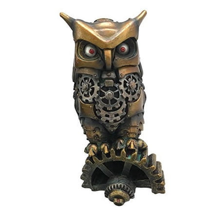 Steampunk Nocturnal Messenger Spy Owl Decorative Paperweight Figurine 6.75"H