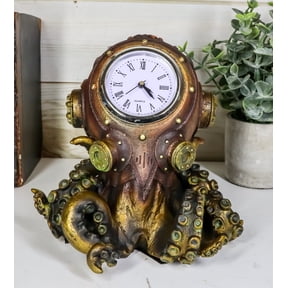 Steampunk Octopus Kraken Fighter With Tentacles Spores Table Clock Figurine
