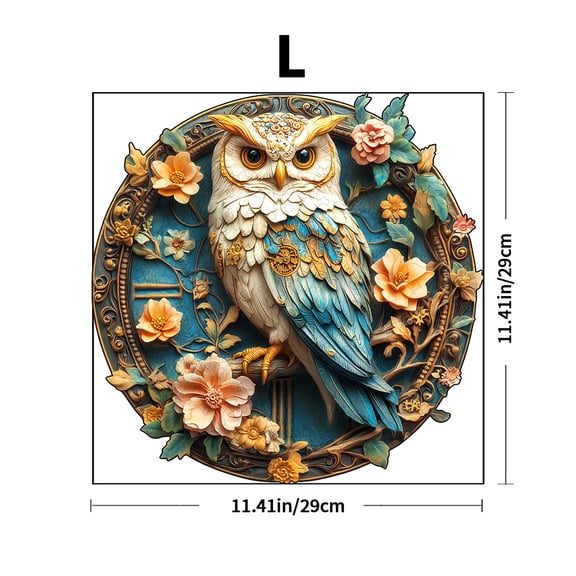 Steampunk Owl Wooden Jigsaw Puzzle with Unique Animal Shaped Pieces, Educational Brain Teaser & Wall Art Decor for Adults & Kids, 11.41in/29cm