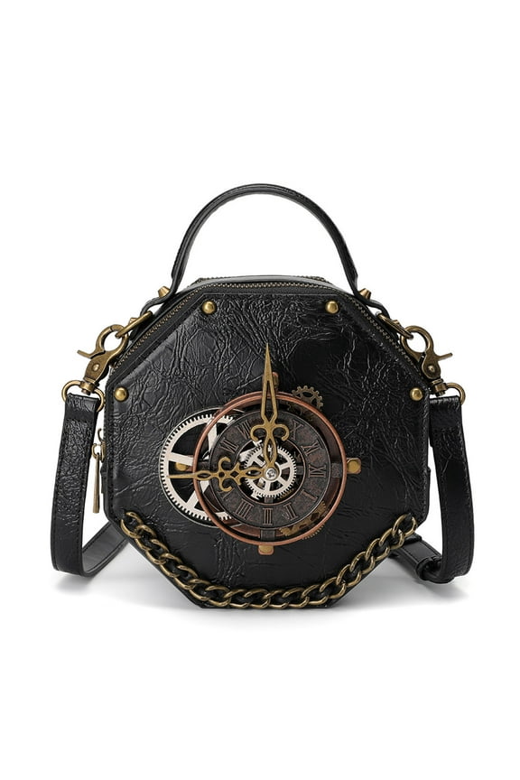 Steampunk PU Leather Messenger Bag Gothic Retro Handheld Crossbody Shoulder Bags