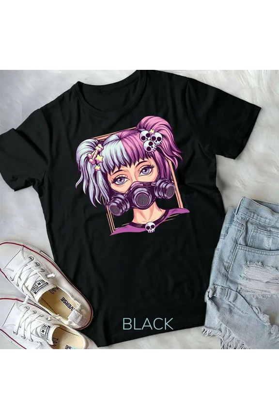 Steampunk Pastel Goth Girl Creepy Cyber Punk Nu Goth Unisex Form T-Shirt