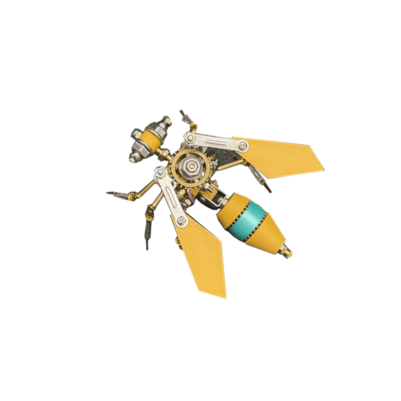 Steampunk Repair Worker Bee 3D Metal Puzzle, 102PCS Mechanical Insect Model, Brain Teaser Building Project, Desktop Display Art for Teens and Adults Collectors