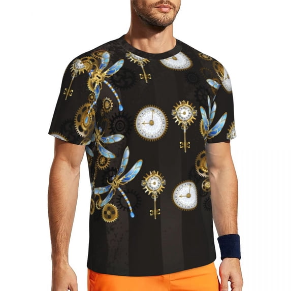 Steampunk Rusty T-Shirt Vintage Clockwork Trending T-Shirts Men Tshirt Summer Short Sle