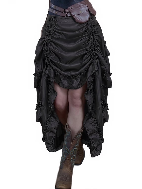Steampunk Women Pirate Vintage Skirts Black S