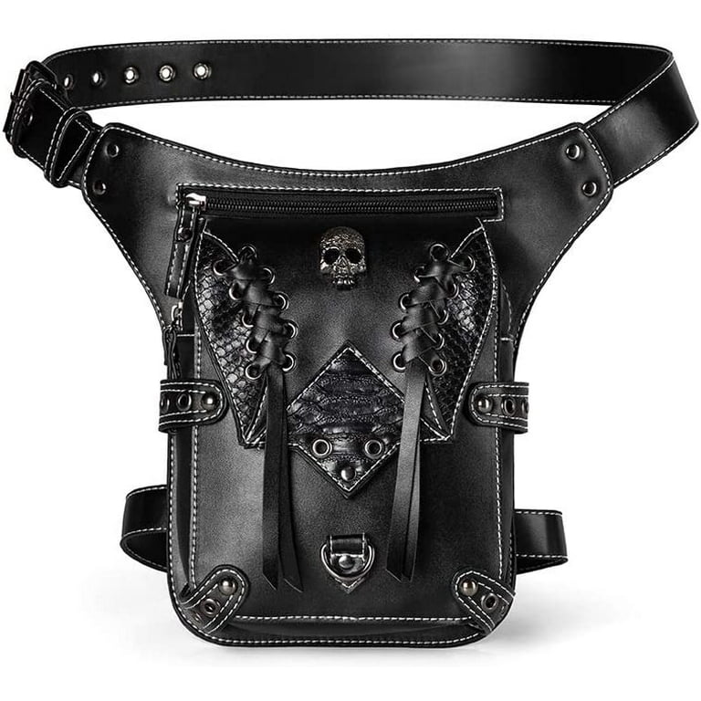 Steampunk Skull Waist Bag Fanny Pack Gothic Leather Shoulder Crossbody Messenger Bags Thigh Leg Hip Holster Purse for Women Men,WP-BG380 Steampunk Skull Waist Bag Fanny Pack Gothic Leather Shoulder Crossbody Messenger Bags Thigh Leg Hip Holster Purse for Women Men,WP-BG380