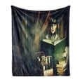 thumbnail image 1 of Steampunk Soft Flannel Fleece Throw Blanket, Portrait of a Steampunk Woman Subculture Themed Atmosphere, Cozy Plush for Indoor and Outdoor Use, 50" x 60", Multicolor, by Ambesonne, 1 of 5