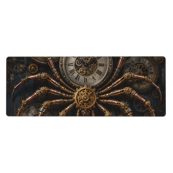Steampunk Spider Clockwork Art Mouse Pad Extended Large Gaming Mousepad Non-Slip Rubber Big Keyboard Desk Mat 31.5 X 11.8 Inch