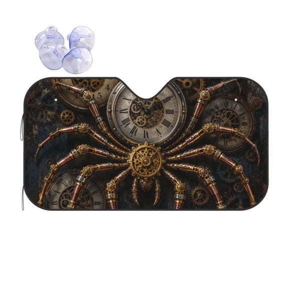 Ray Punk Steampunk Spider Clockwork Art Reflective Car Windshield Sunshade, UV ...