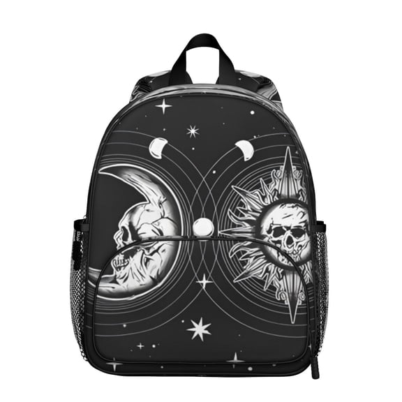 Steampunk Student Backpack – Gothic Celestial Moon And Star Solar Eclipse Lunar Astral Dark Mystical Sky Design