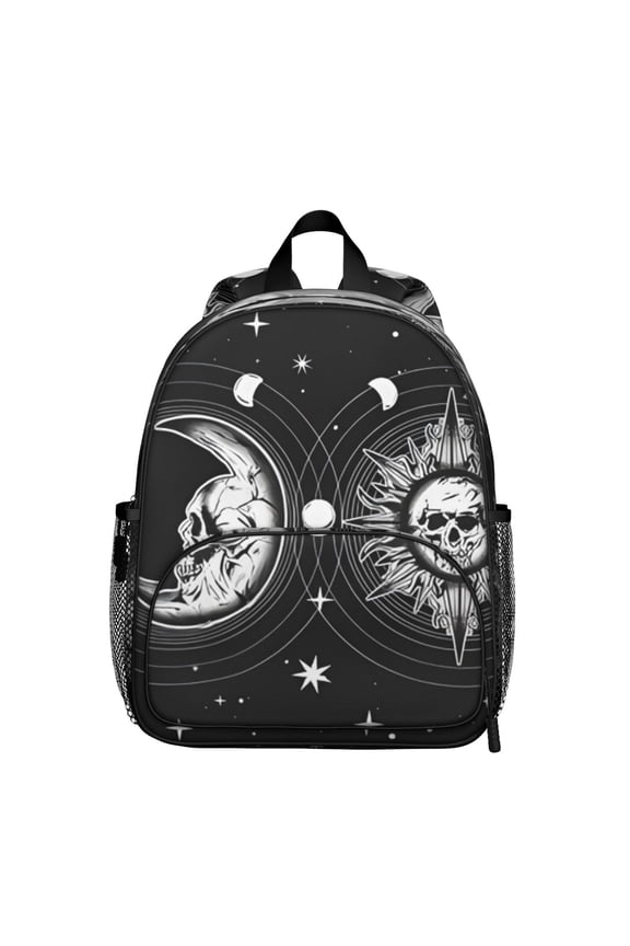 Steampunk Student Backpack – Gothic Celestial Moon And Star Solar Eclipse Lunar Astral Dark Mystical Sky Design