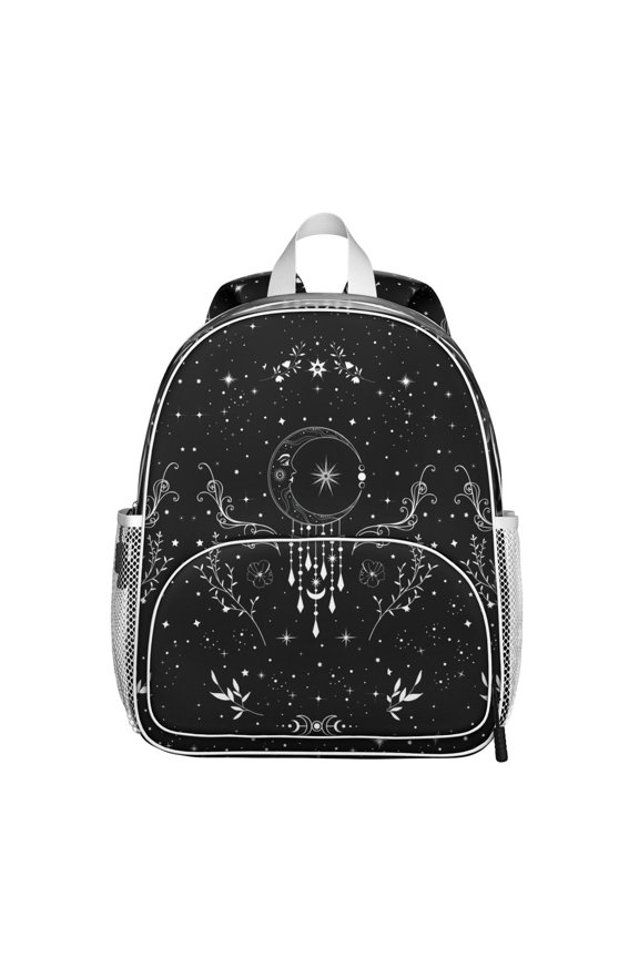 Steampunk Student Backpack – Gothic Celestial Moon And Star Solar Eclipse Lunar Astral Dark Mystical Sky Design