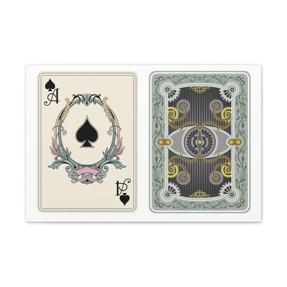Steampunk Style Ace Of Spades Playing Card Canvas Wall Art for Home Decor Ready-to-Hang