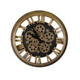thumbnail image 1 of Steampunk Style Black and Gold Skeleton Wall Clock With All Moving Gears and Roman Numerals, 1 of 2
