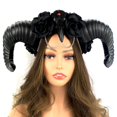 thumbnail image 1 of Steampunk Style Luxury Metallic Ram Goat Horn Devil Headband Halloween Costume Masquerade Cosplay Prom Ball Party, 1 of 4
