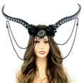 thumbnail image 1 of Steampunk Style Luxury Metallic Ram Goat Horn Devil Headband Halloween Costume Masquerade Cosplay Prom Ball Party, 1 of 3
