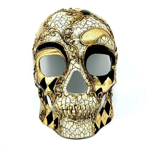 Steampunk Style Metallic Scary Horror Skeleton Skull Masquerade Mask for Halloween Costume Cosplay Party