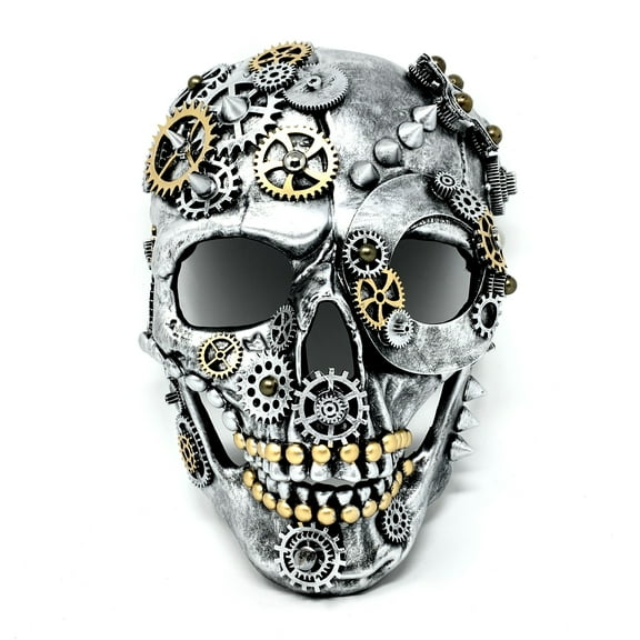 Steampunk Style Metallic Scary Horror Skeleton Skull Masquerade Mask for Halloween Costume Cosplay Party