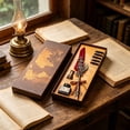 thumbnail image 1 of Steampunk Style Quill Pen Writing Set with Ink and Replacement Pen, Vintage Calligraphy Pen Gift for Journaling and Letter Writing, Decorative Desk Accessory for Writing Enthusiasts, 1 of 6