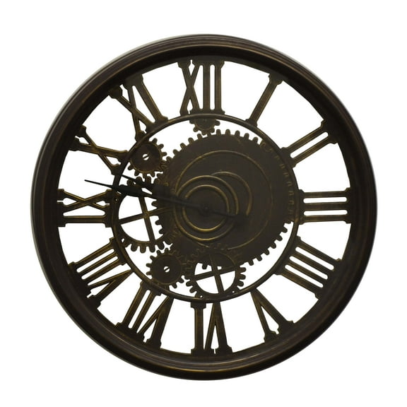 Steampunk Style Skeleton Wall Clock with Roman Numerals