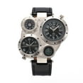 thumbnail image 1 of Steampunk Stylish Oversize Watches for Men, Unique 4 Dials Dual Time Zone Quartz Leather Military Sports Wrist Watch, Sports Watch Military Watch Mechanical Watch for Men, 1 of 7