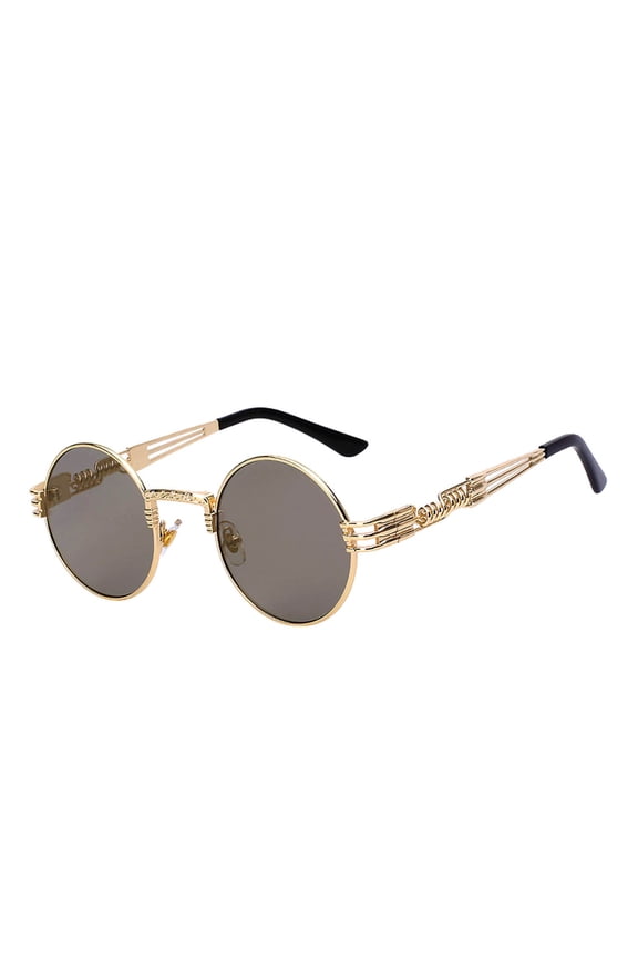 Steampunk Sunglasses / Gold Frame / Gold Mirror Lens 003