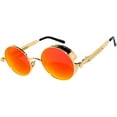 thumbnail image 1 of Steampunk Sunglasses - Gold Frame - OrangeRed Mirror Lens, 1 of 4