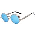 thumbnail image 1 of Steampunk Sunglasses - Silver Frame - Blueice Mirror Lens, 1 of 4