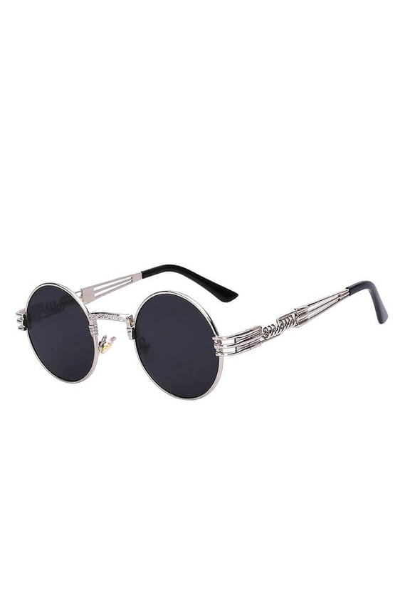 Steampunk Sunglasses / Silver Frame / Smoke Lens 003