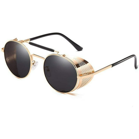 Steampunk Sunglasses Women Men Retro Gothic Retro Glasses Protective Ring Goggles with Side Shields
