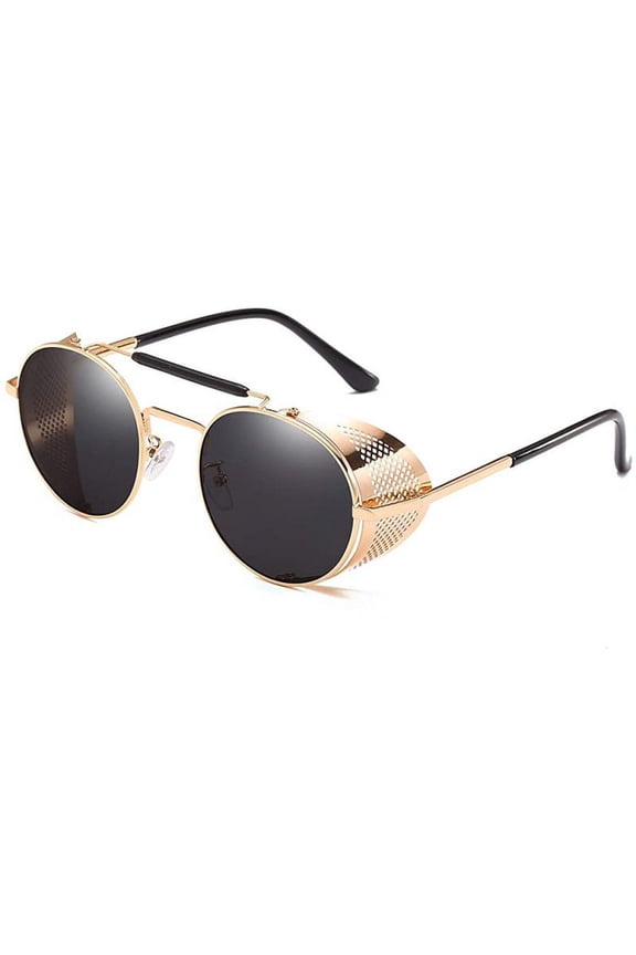 Steampunk Sunglasses Women Men Retro Gothic Retro Glasses Protective Ring Goggles with Side Shields