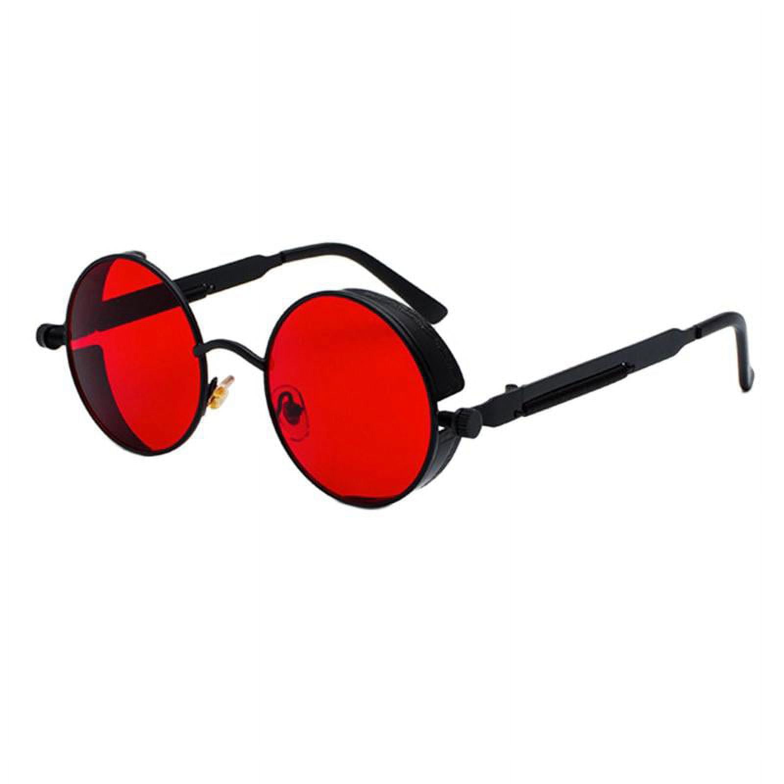 Steampunk Sunglasses for Men Women Protection Round Gothic