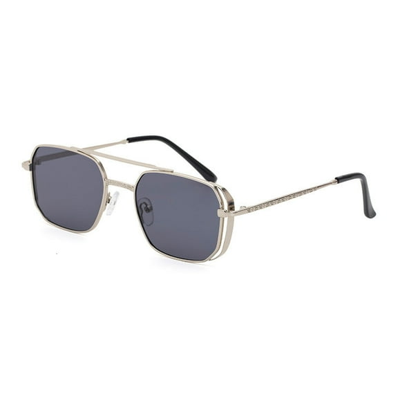 Steampunk Sunglasses for Men and for Women Lightweight Alloy Frame Fashion Eyewear Small Frame with Side Bag Design and
