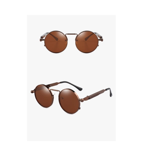 Steampunk Sunglasses Metal Frame PC Lens UV Protection for Men and Women Fashion Eyewear Unisex Lightweight Retro Style