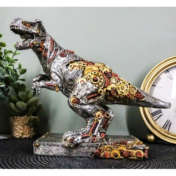Steampunk T-Rex Figurine Jurassic Era Predator Tyrannosaurus Rex Statue Dinosaur