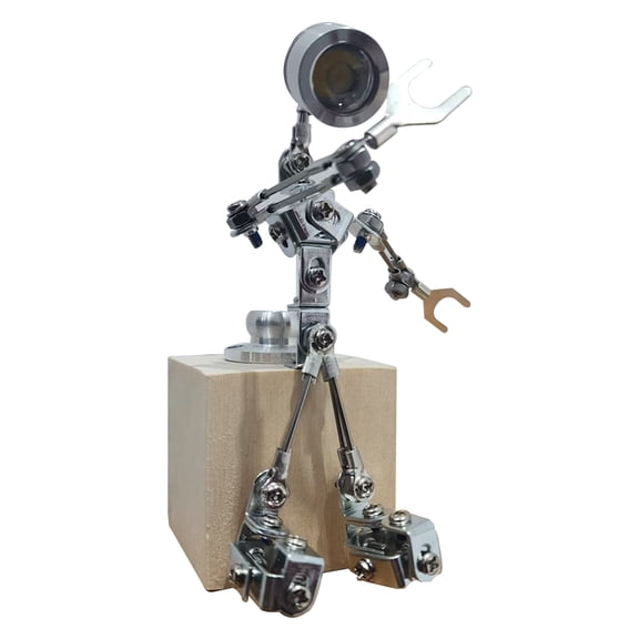 Steampunk Table Lamp, Creative Metal Robot Lamp Model, Vintage Industrial Mechanical Desk Lamp Gift for Adults for Christmas Bedroom, Office, Living Room